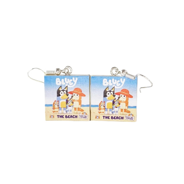 Bluey book earrings