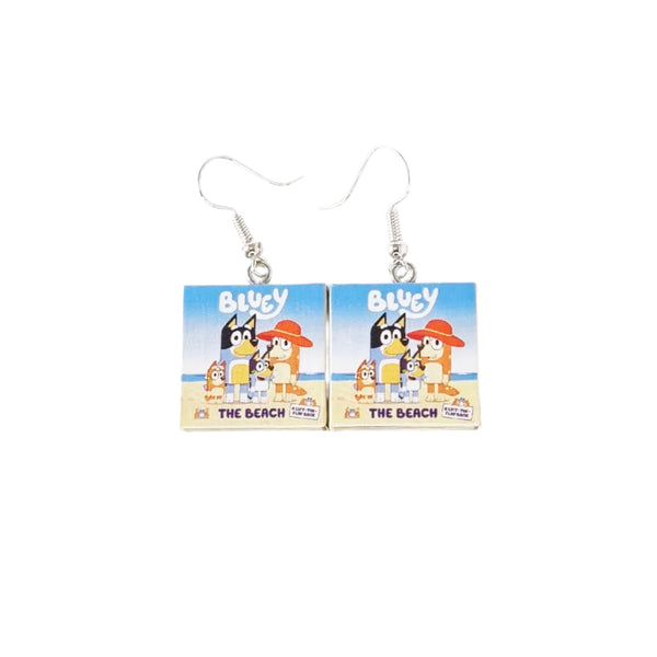 Bluey book earrings