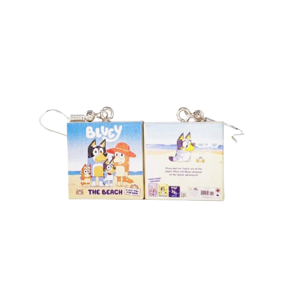 Bluey book earrings