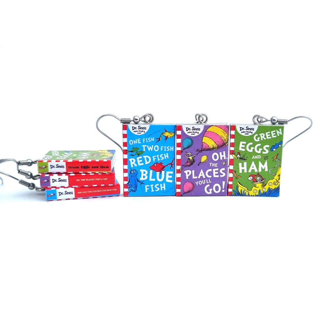 Green Eggs and Ham book earrings
