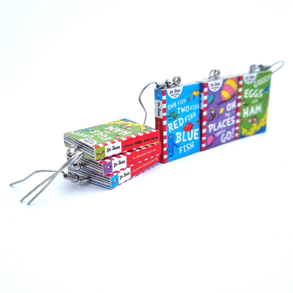 Oh The Places You'll Go book earrings