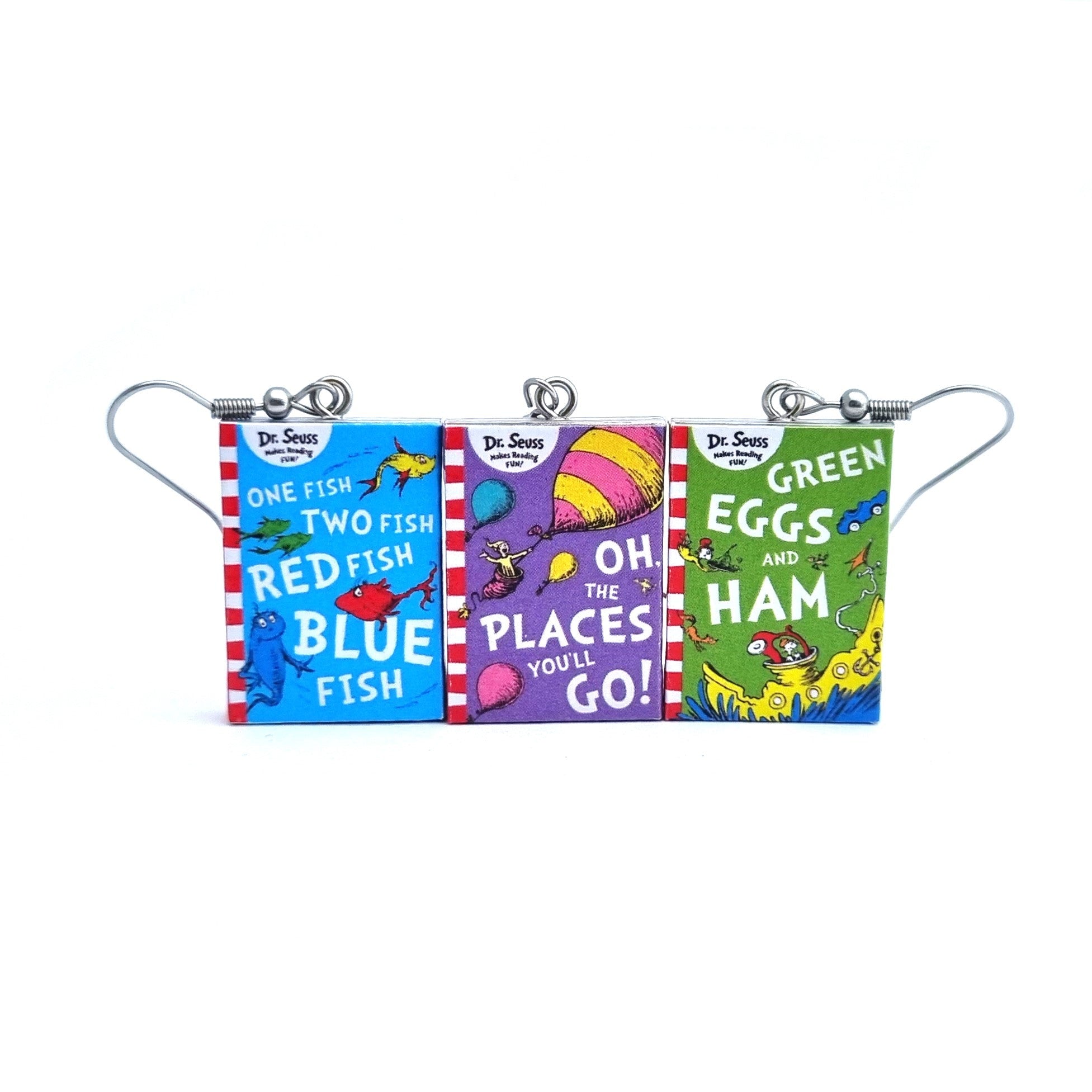 Green Eggs and Ham book earrings