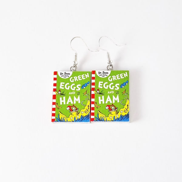 Green Eggs and Ham book earrings