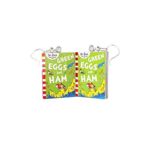 Green Eggs and Ham book earrings