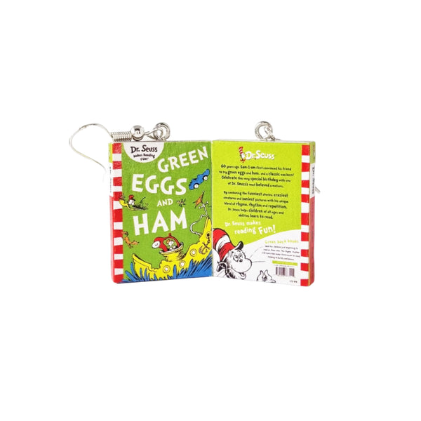 Green Eggs and Ham book earrings