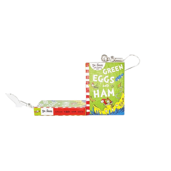 Green Eggs and Ham book earrings