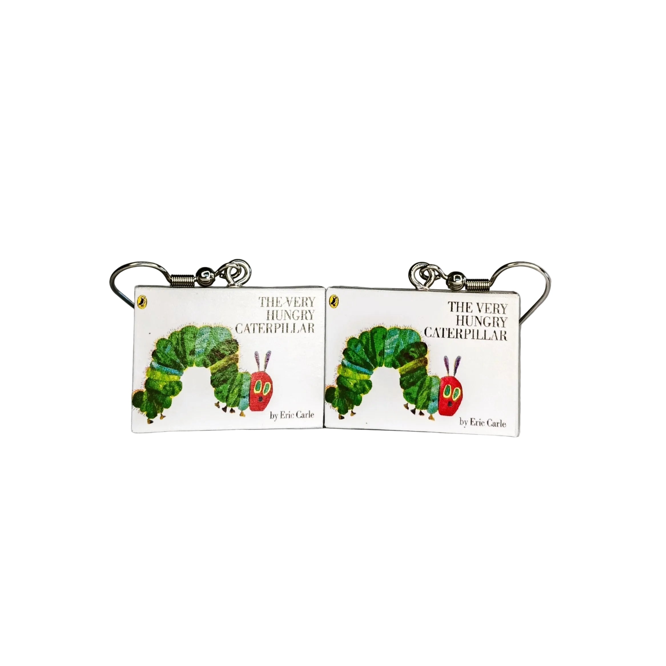 The Very Hungry Caterpillar book earrings