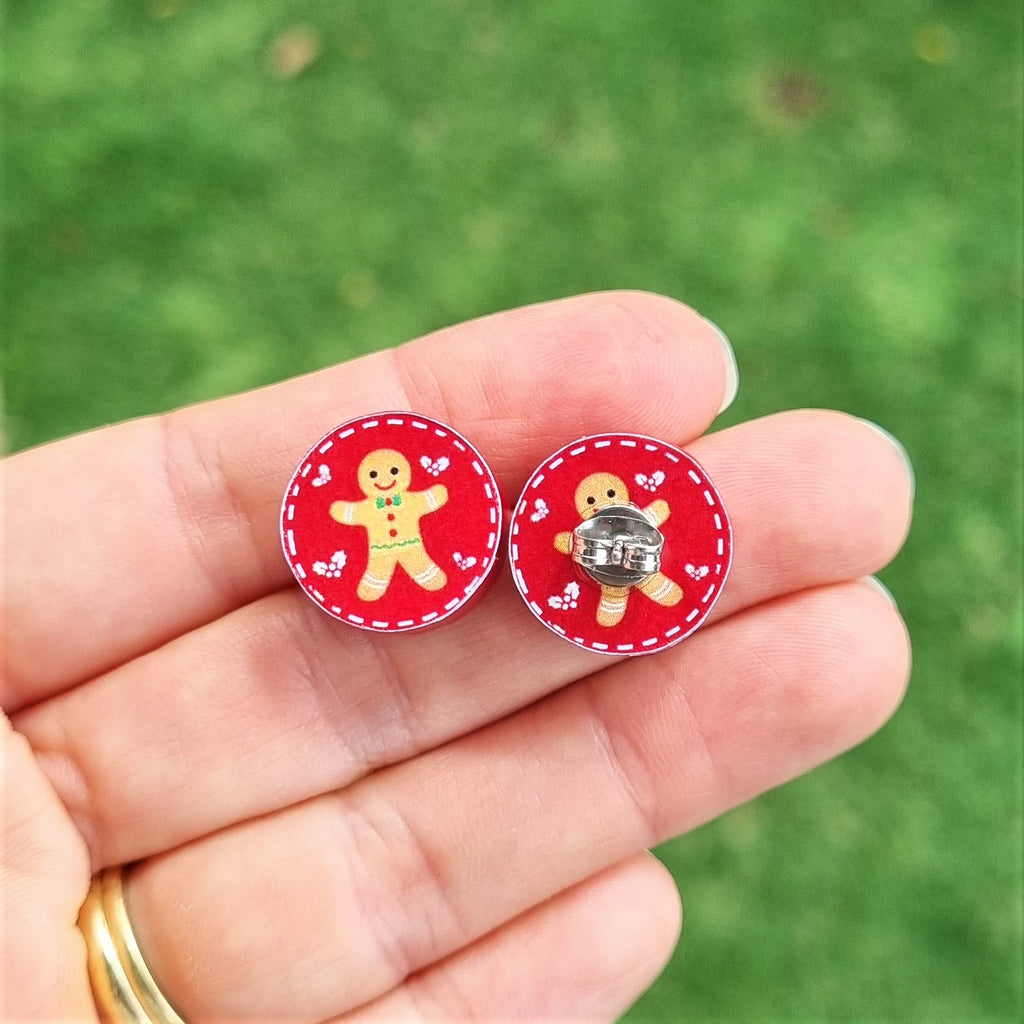 Gingerbread Man stud earrings