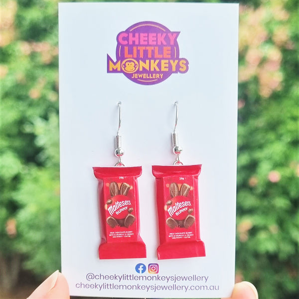 Maltesers Bunny earrings