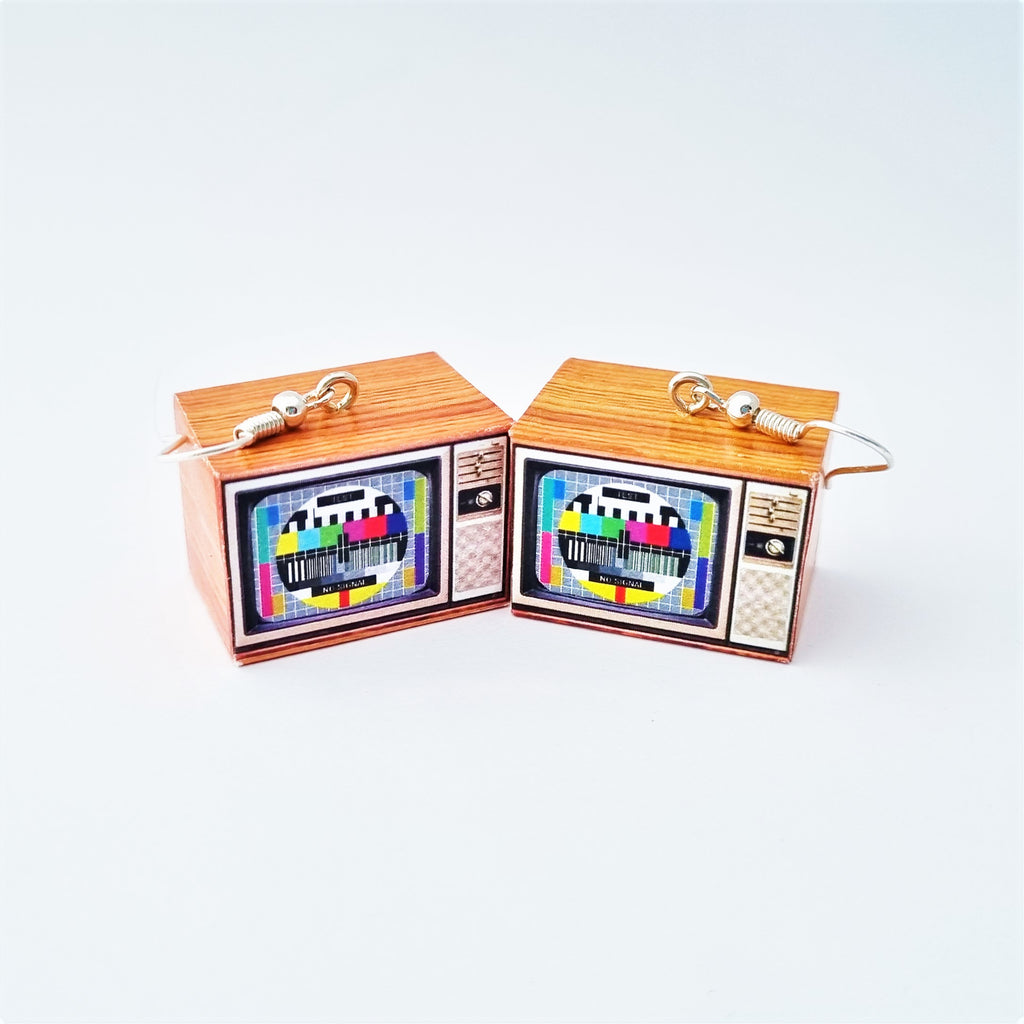 Retro TV earrings