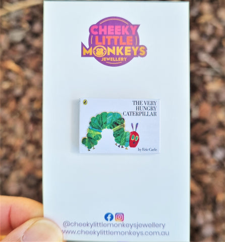 The Very Hungry Caterpillar book brooch