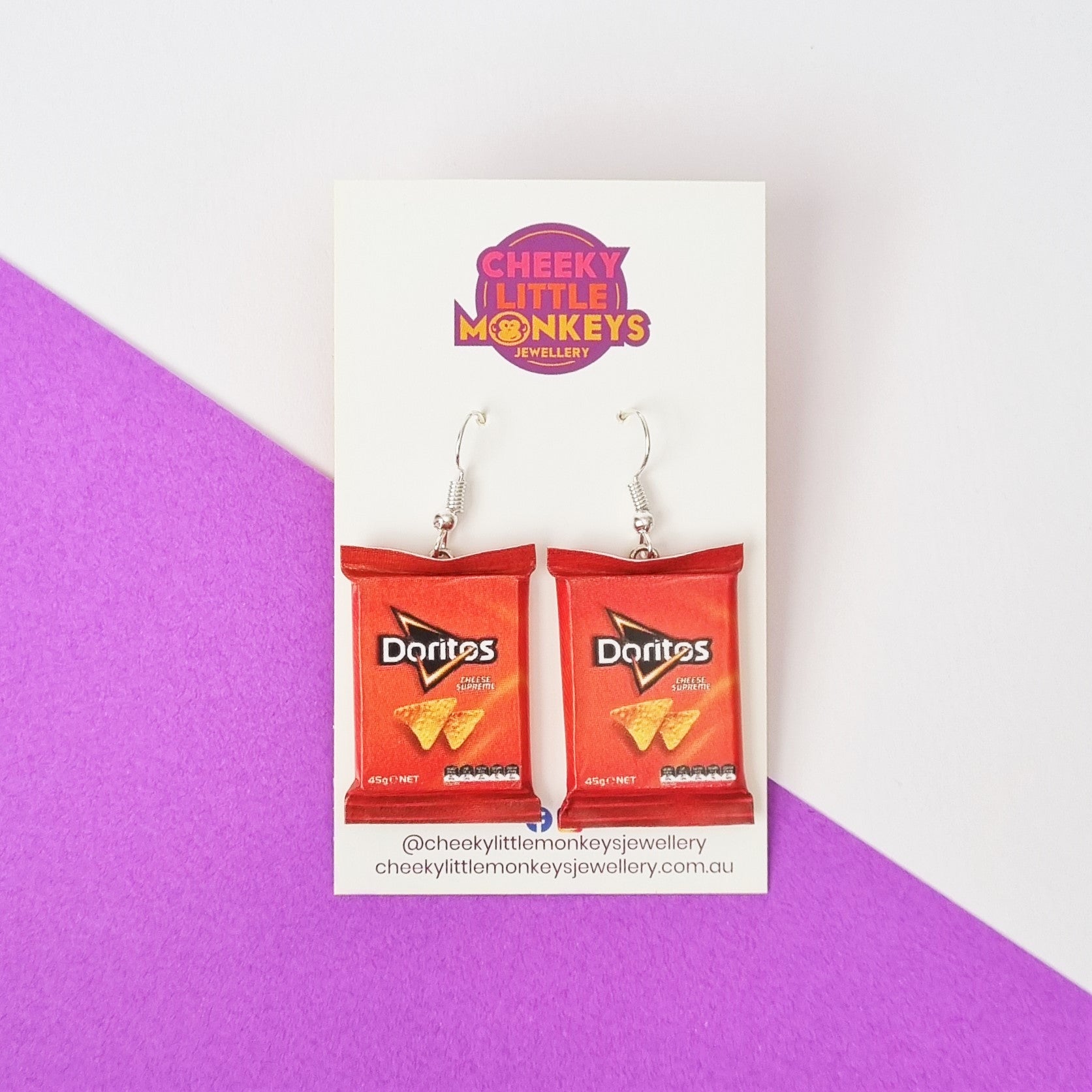Doritos Cheese Supreme earrings