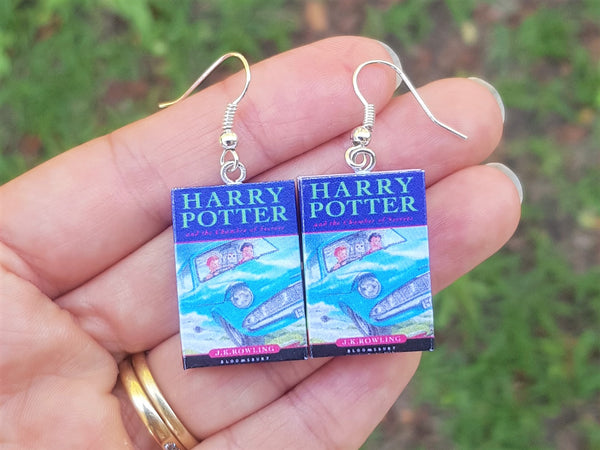 Harry Potter & the Chamber of Secrets book earrings