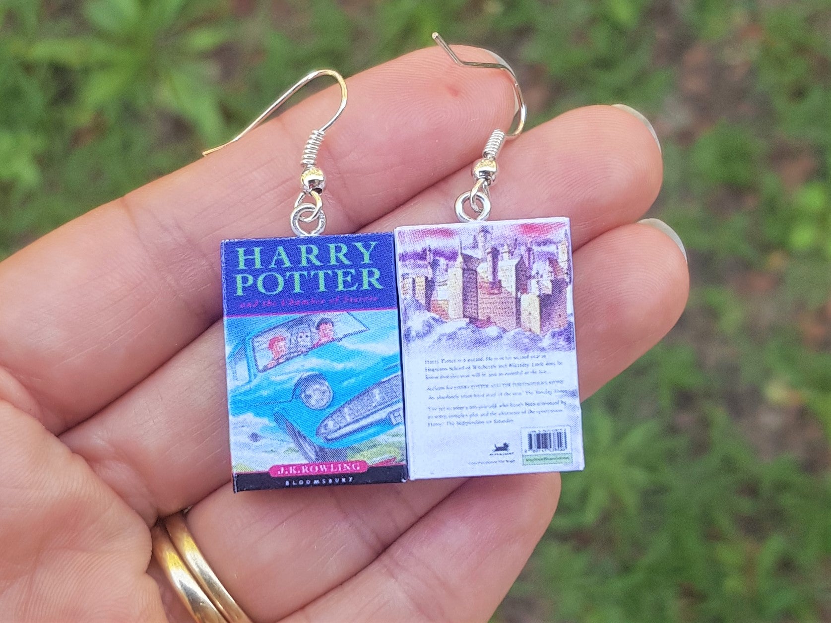 Harry Potter & the Chamber of Secrets book earrings