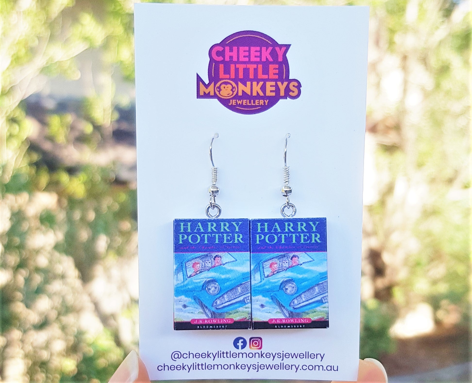Harry Potter & the Chamber of Secrets book earrings