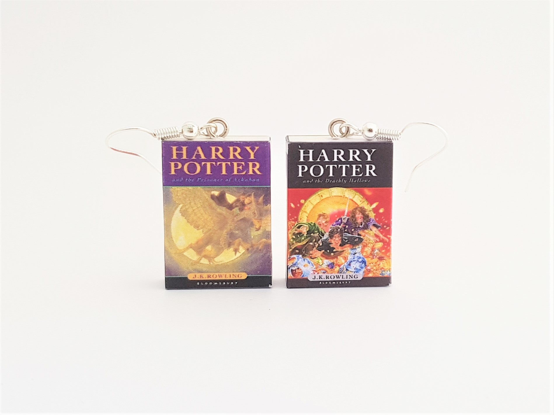 Harry Potter & the Deathly Hallows book earrings