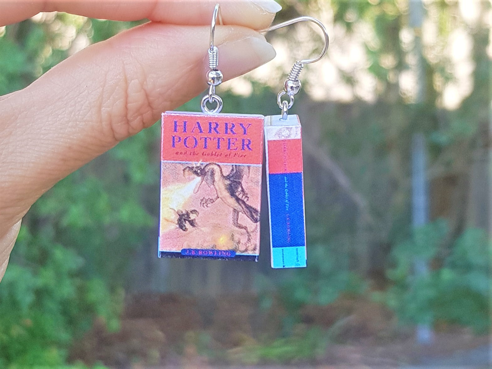 Harry Potter & the Goblet of Fire book earrings
