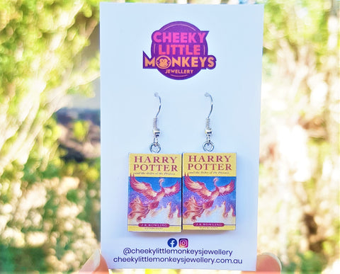 Harry Potter & the Order of the Phoenix book earrings