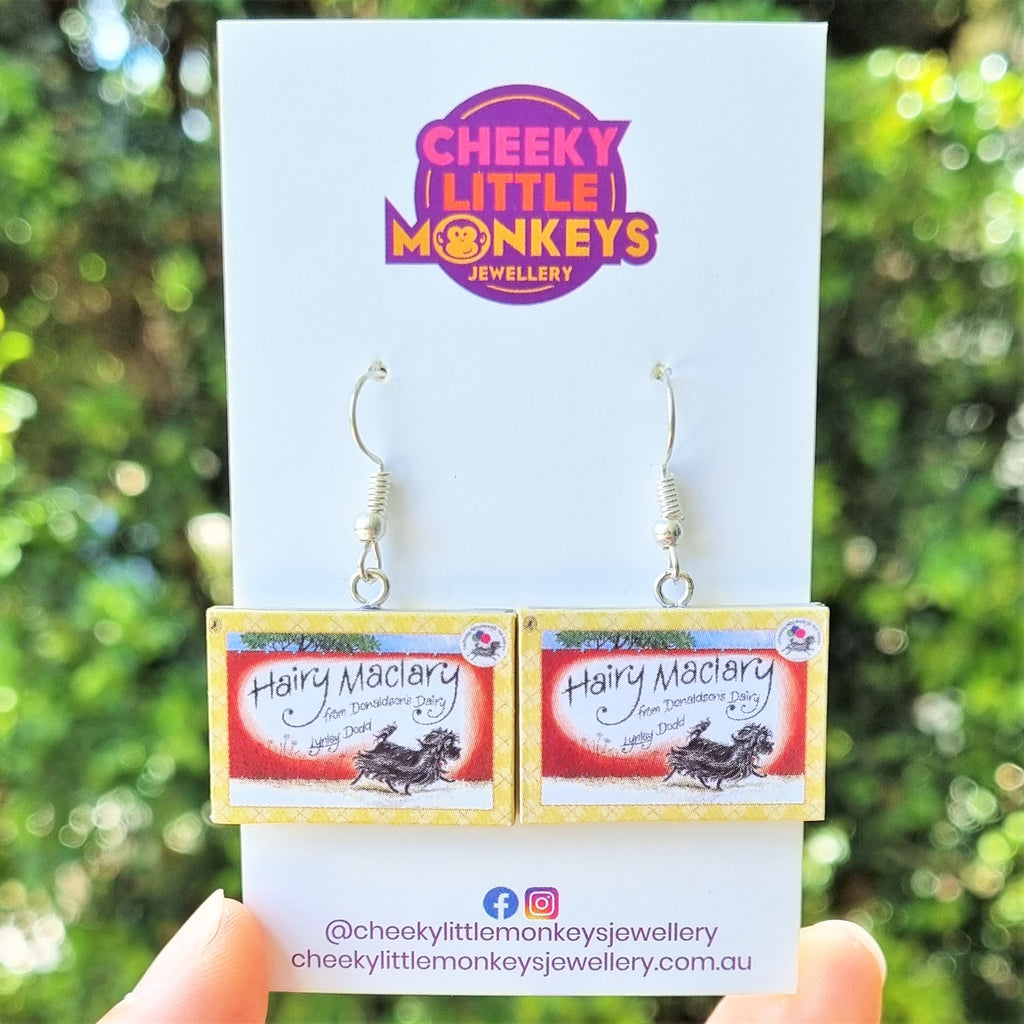 Hairy Maclary book earrings