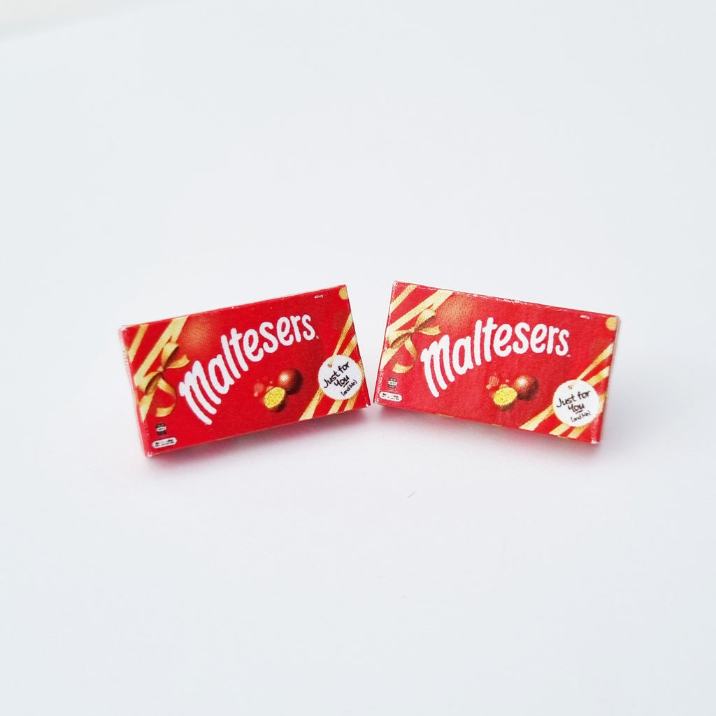 Maltesers box earrings