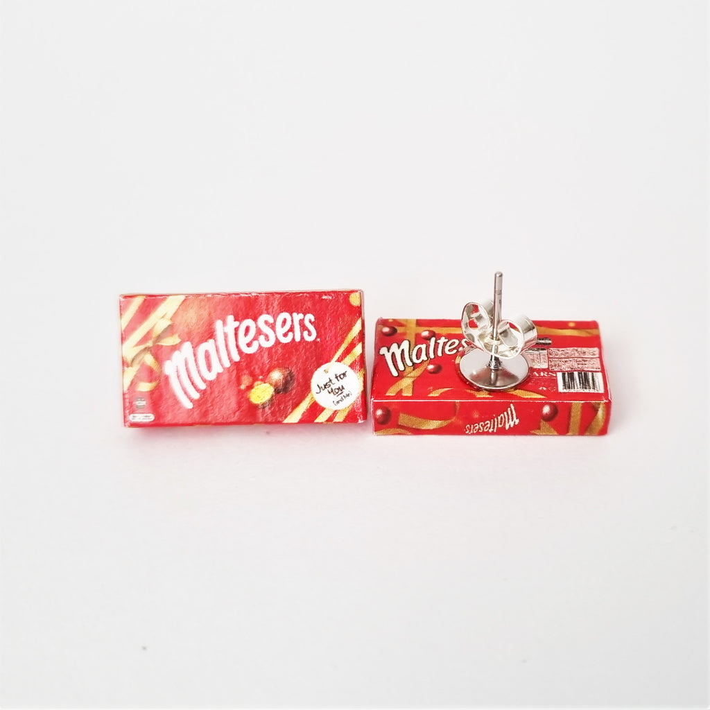 Maltesers box earrings