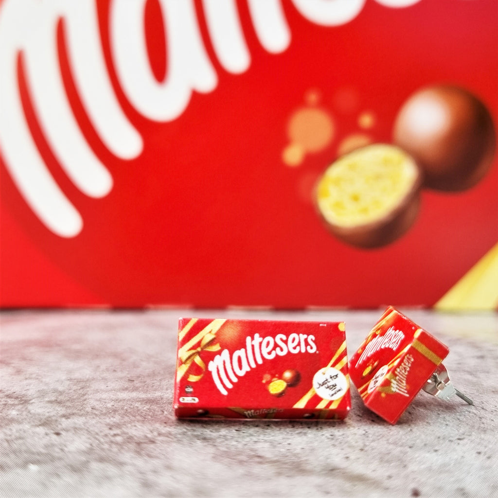 Maltesers box earrings