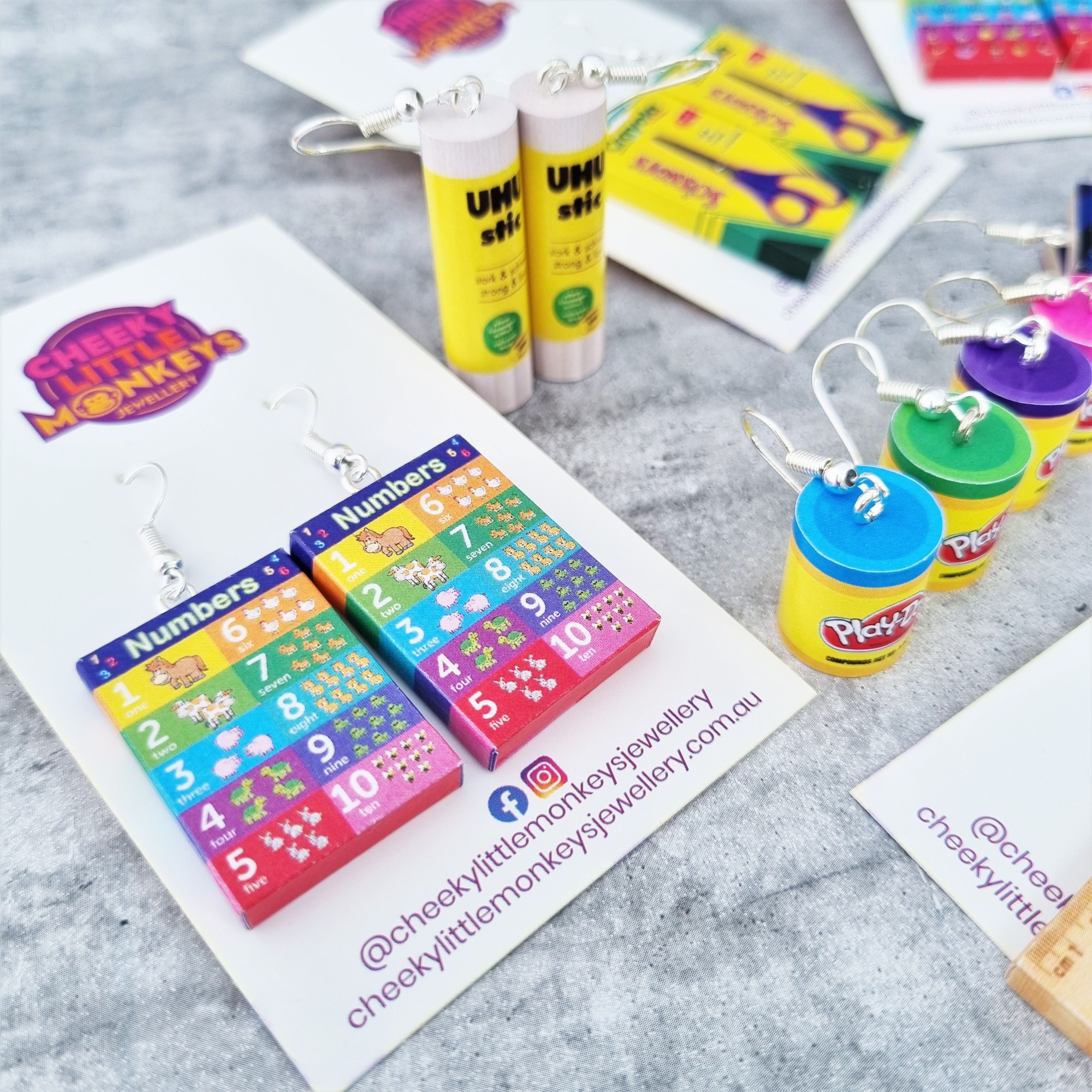 Numbers Chart earrings
