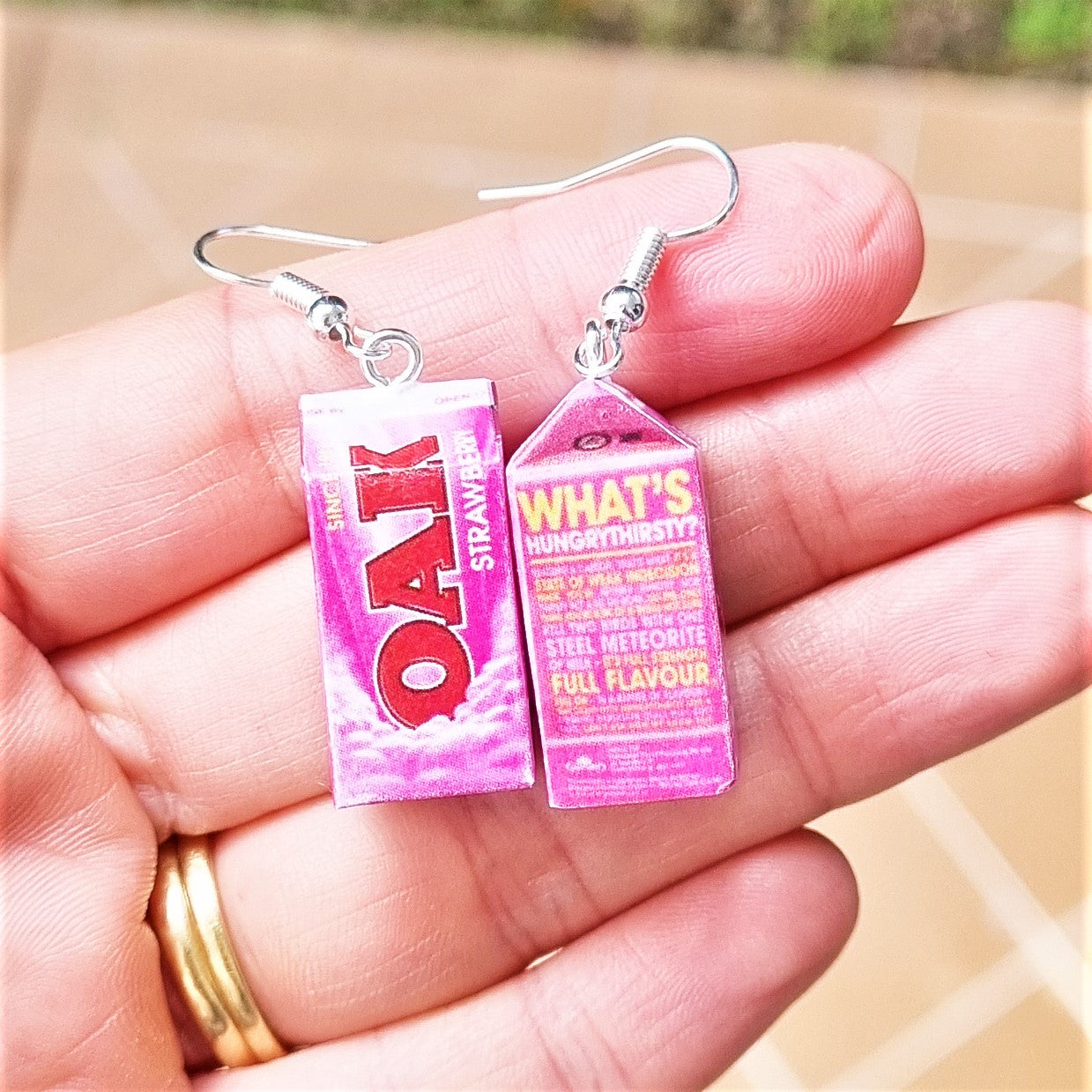 Oak Strawberry Milk earrings