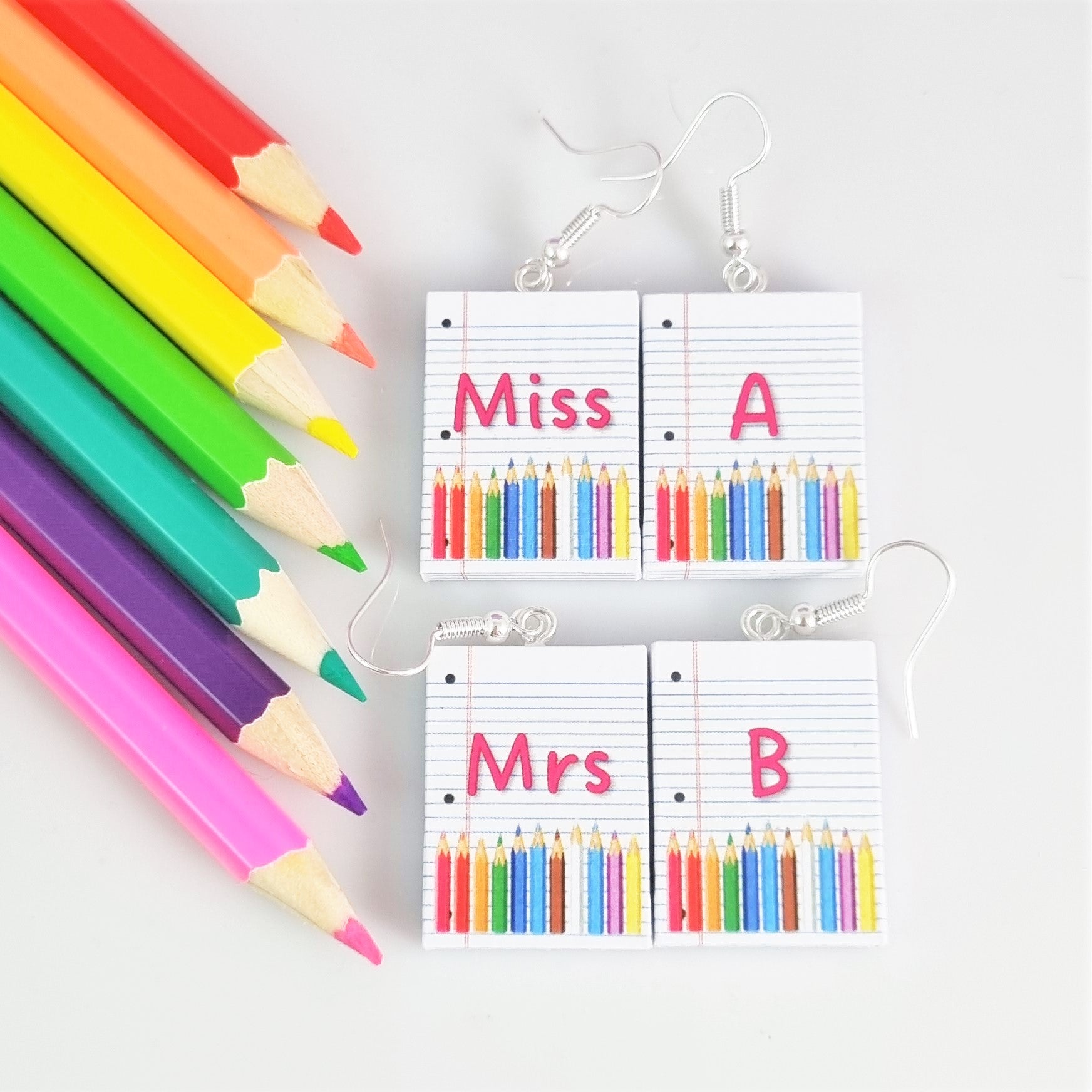 Personalised Teacher earrings