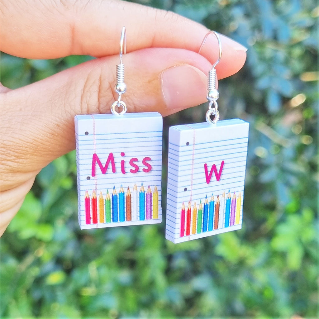 Personalised Teacher earrings