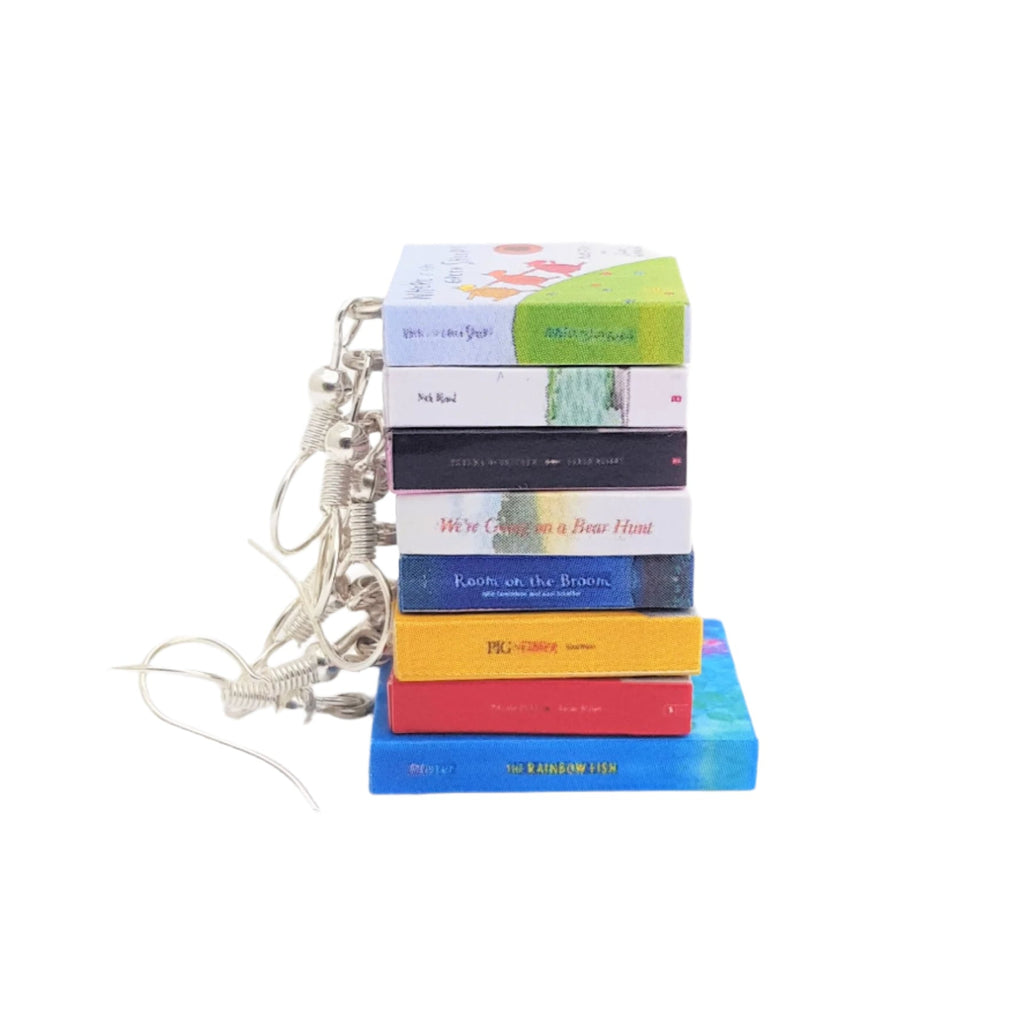 Pig the Fibber book earrings