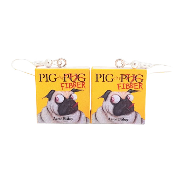 Pig the Fibber book earrings