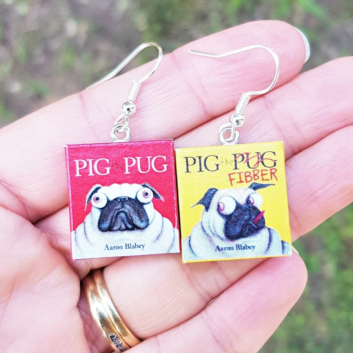 Pig the Pug book earrings