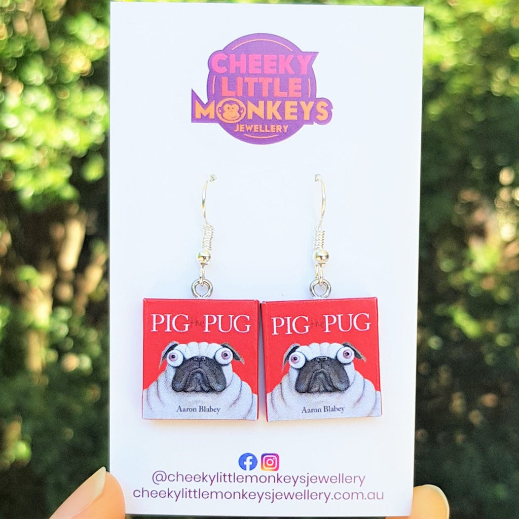 Pig the Pug book earrings