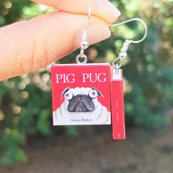 Pig the Pug book earrings