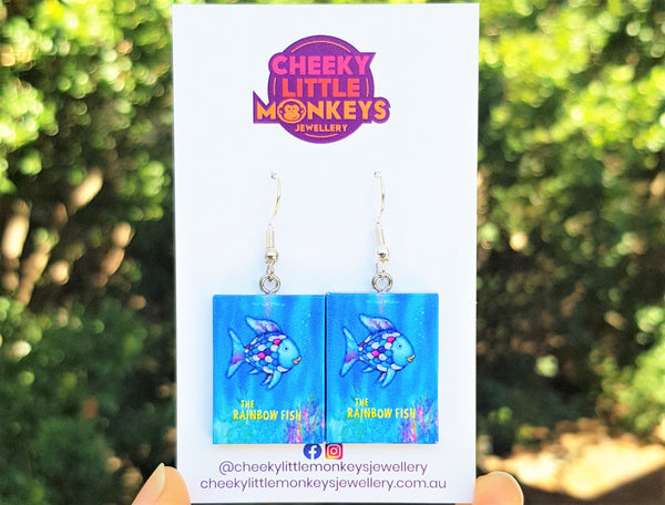 The Rainbow Fish book earrings