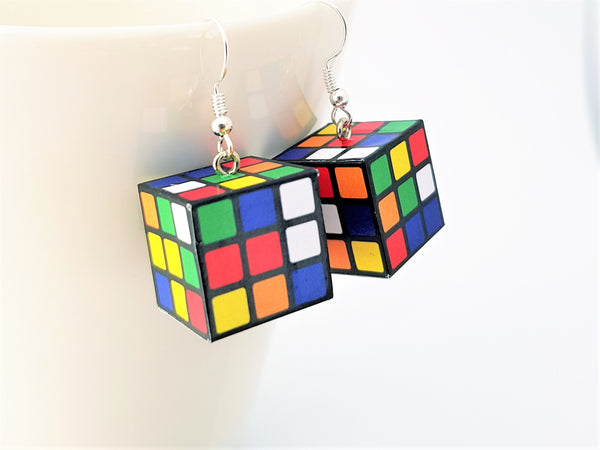 Rubiks Cube earrings