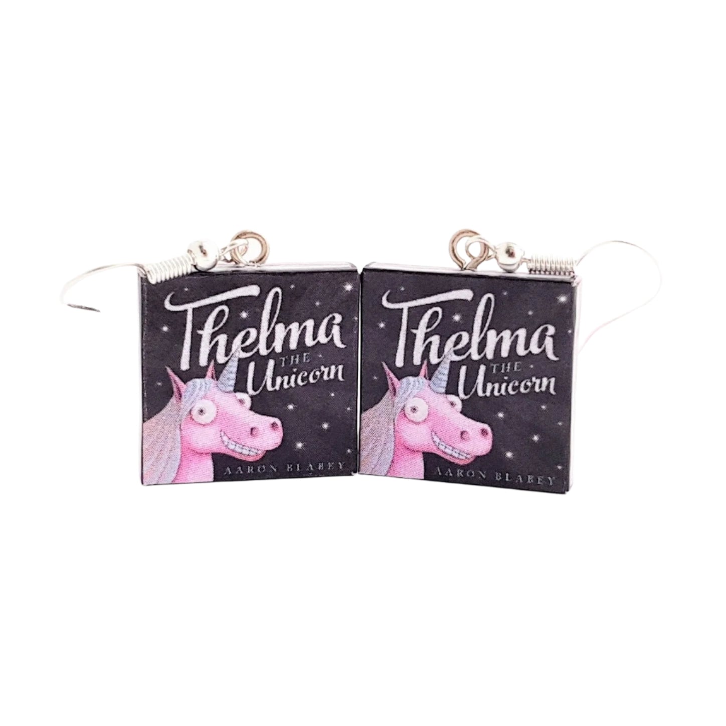 Thelma the Unicorn book earrings