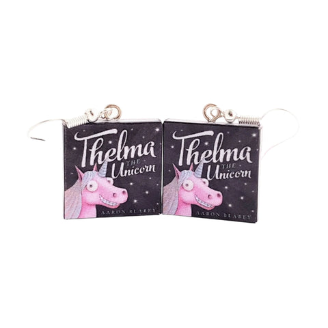 Thelma the Unicorn book earrings