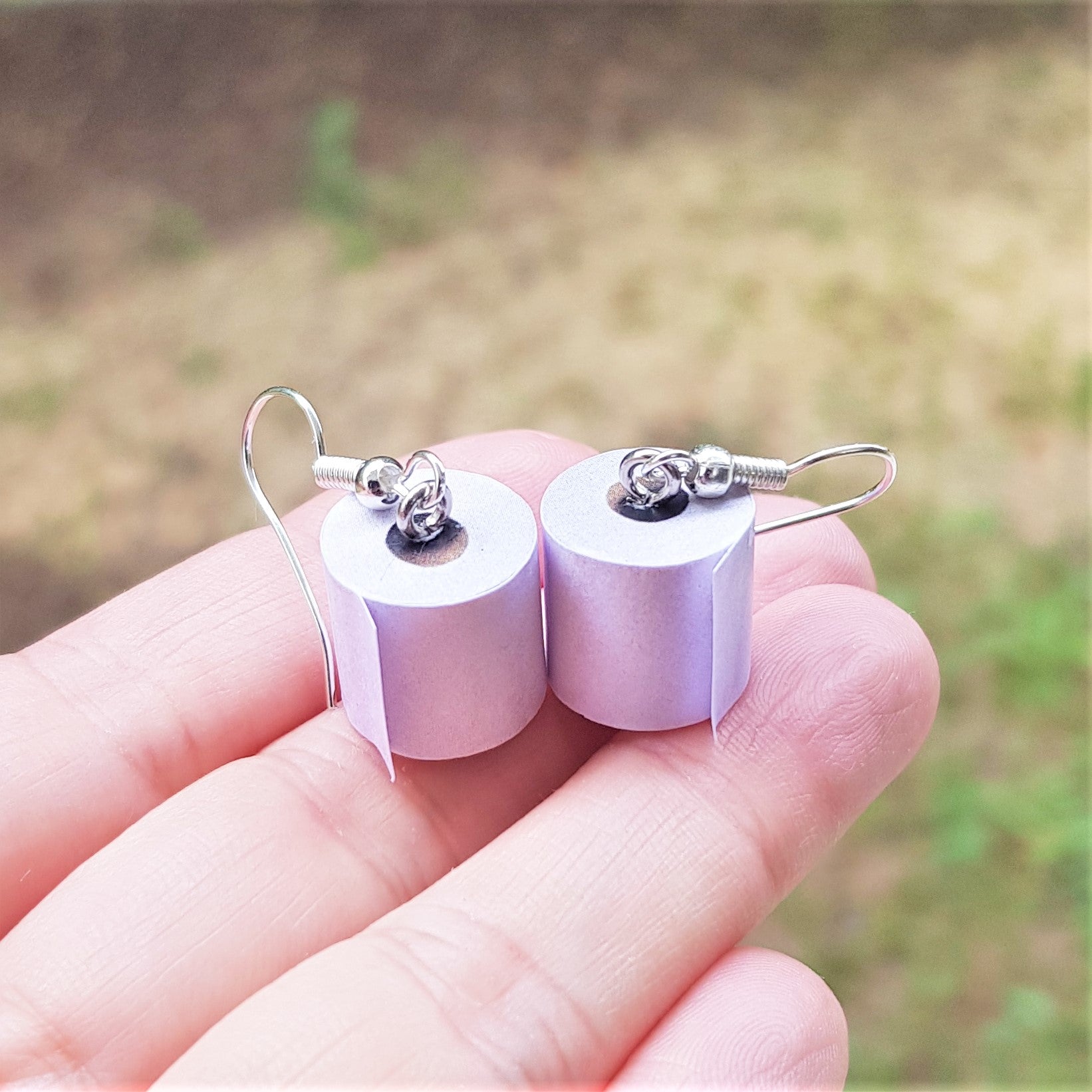 Real toilet paper earrings on sale