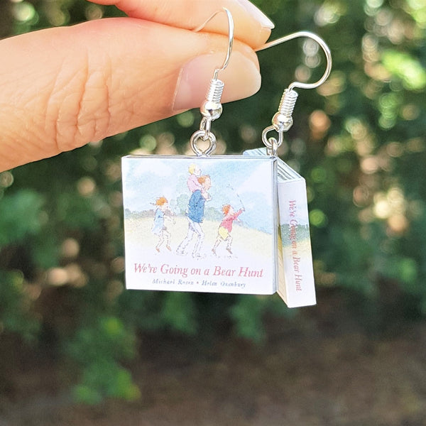 We're Going on a Bear Hunt book earrings