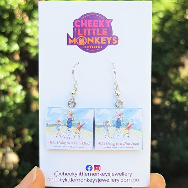 We're Going on a Bear Hunt book earrings