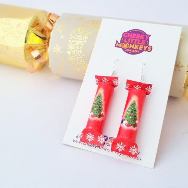Christmas Cracker (Red Christmas Tree) earrings