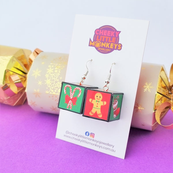 Christmas Cube earrings