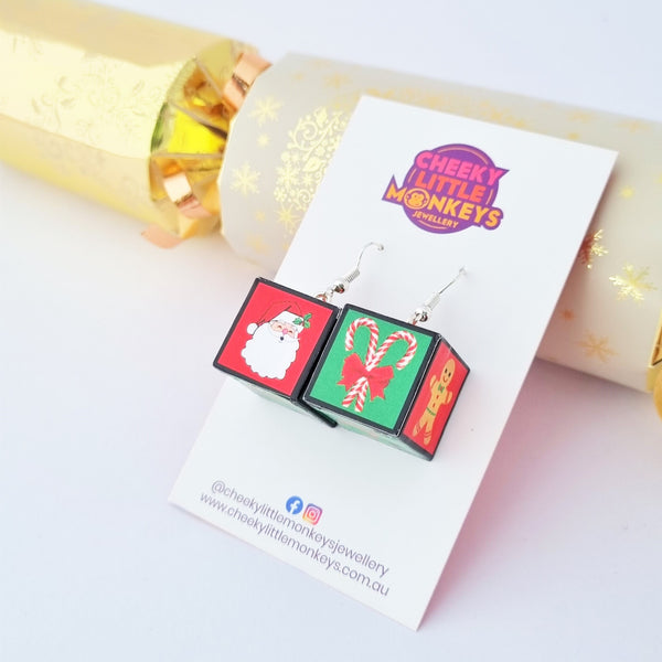 Christmas Cube earrings