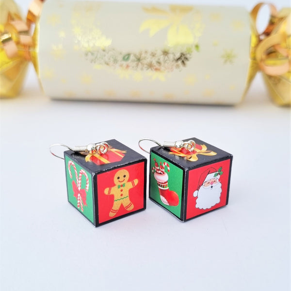 Christmas Cube earrings