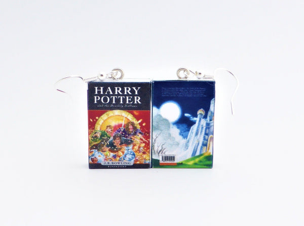 Harry Potter & the Deathly Hallows book earrings