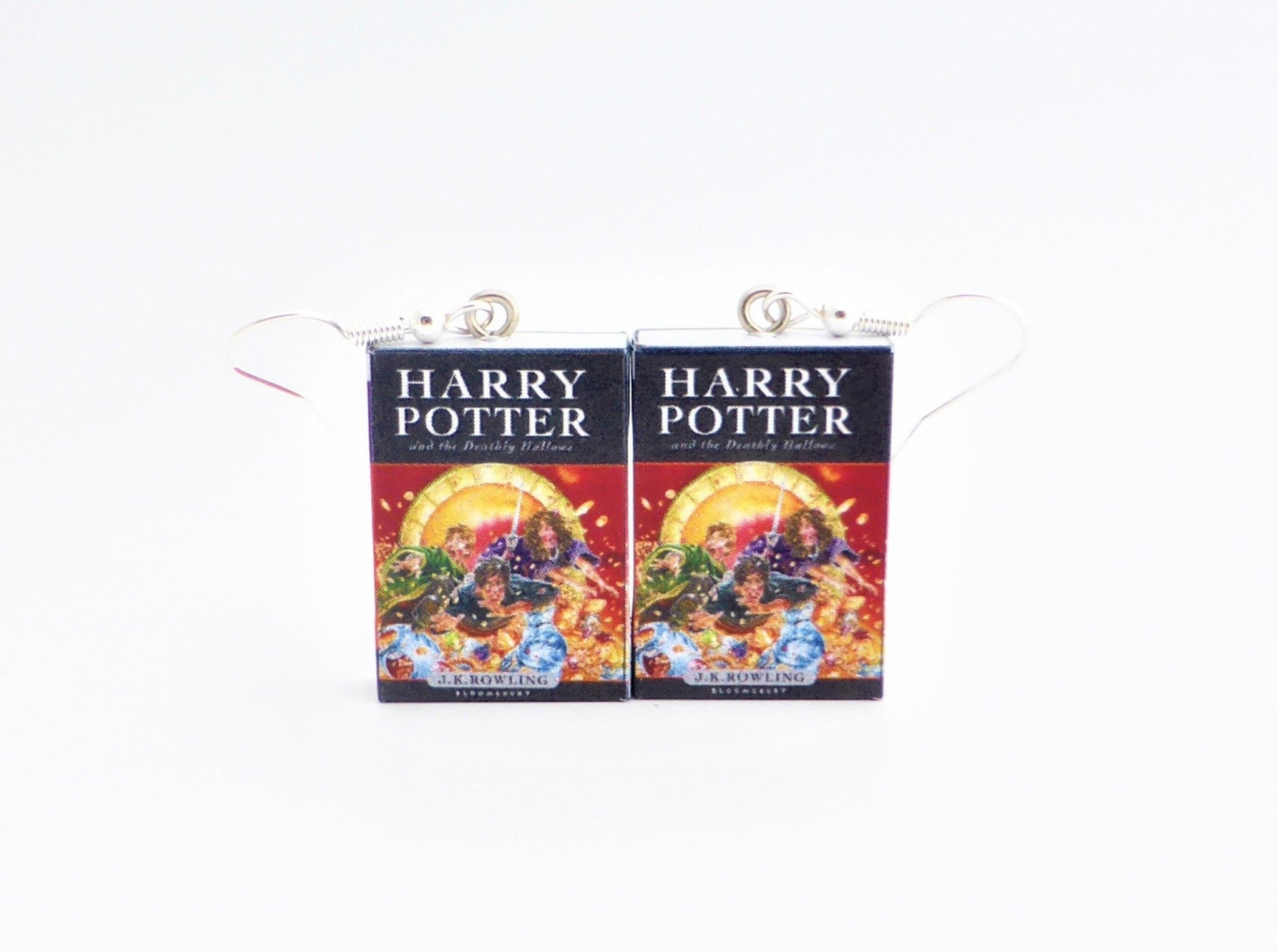 Harry Potter & the Deathly Hallows book earrings